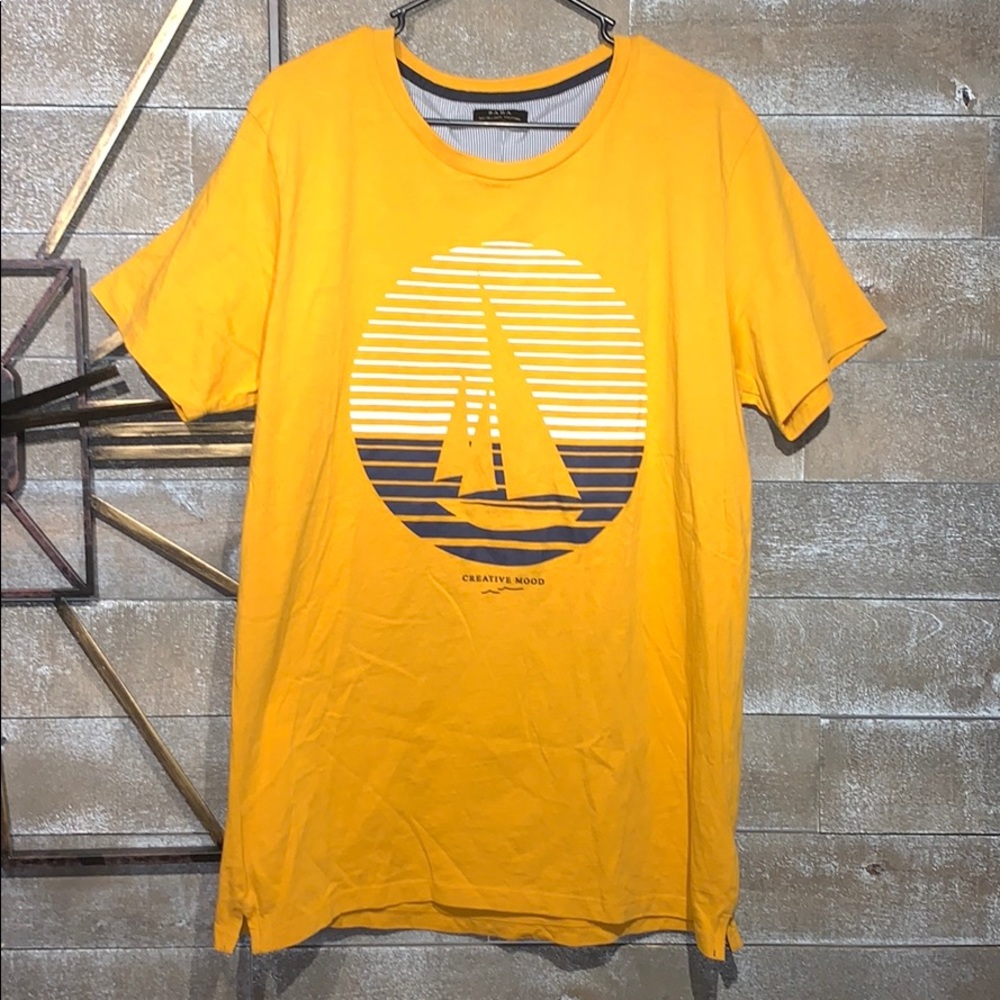 Zara mustard nautical shirt